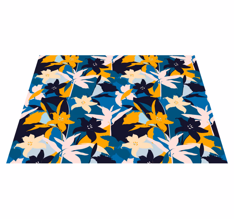 Tapis vinyle plantes motif floral - TenStickers
