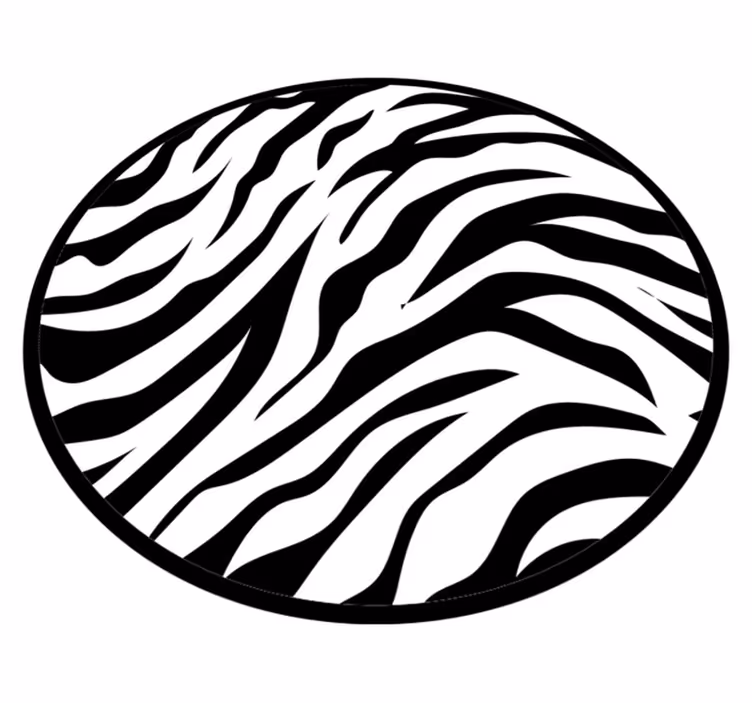 Tapis vinyle animal motif circulaire à rayures zébrées - TenStickers
