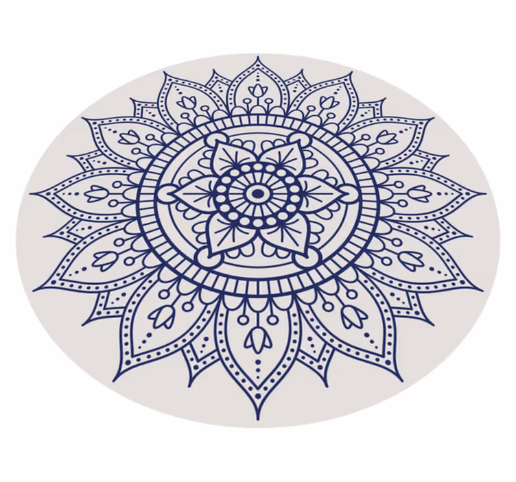 Tapis vinyle salon décoration de sol en mandala circulaire - TenStickers