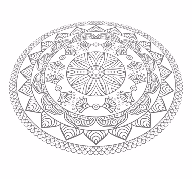 Tapis vinyle mandala motif de mandala circulaire - TenStickers