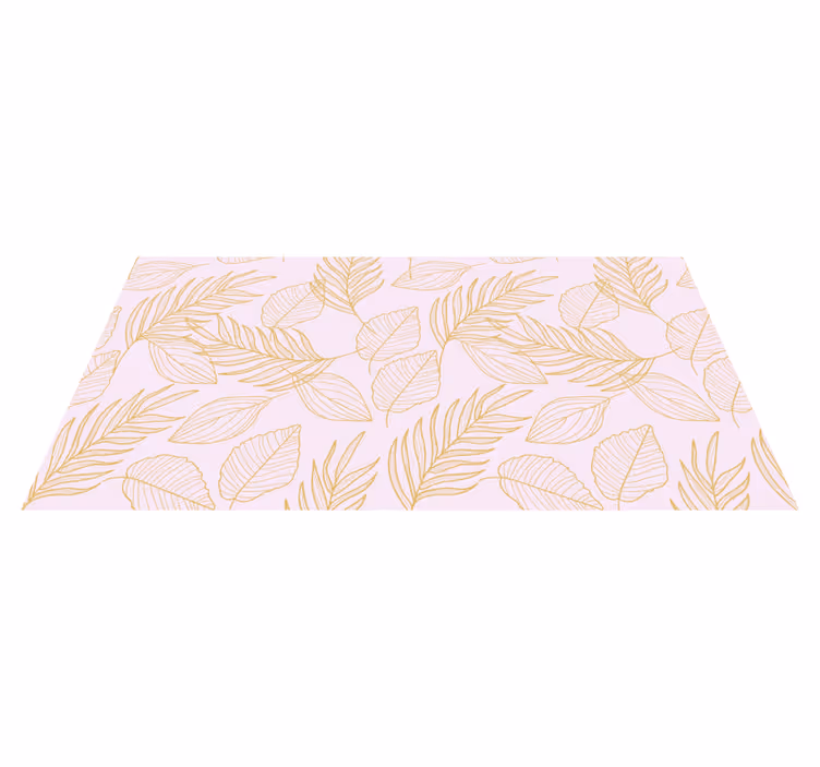 Tapis vinyle plantes motif feuilles dorées - TenStickers