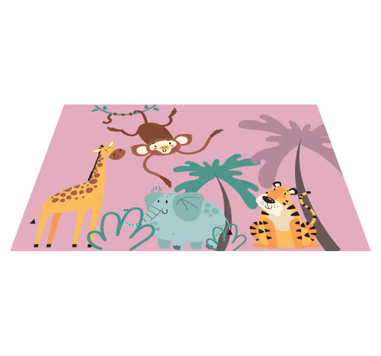 Tapis vinyle autres tapis animaux de safari colorés - TenStickers