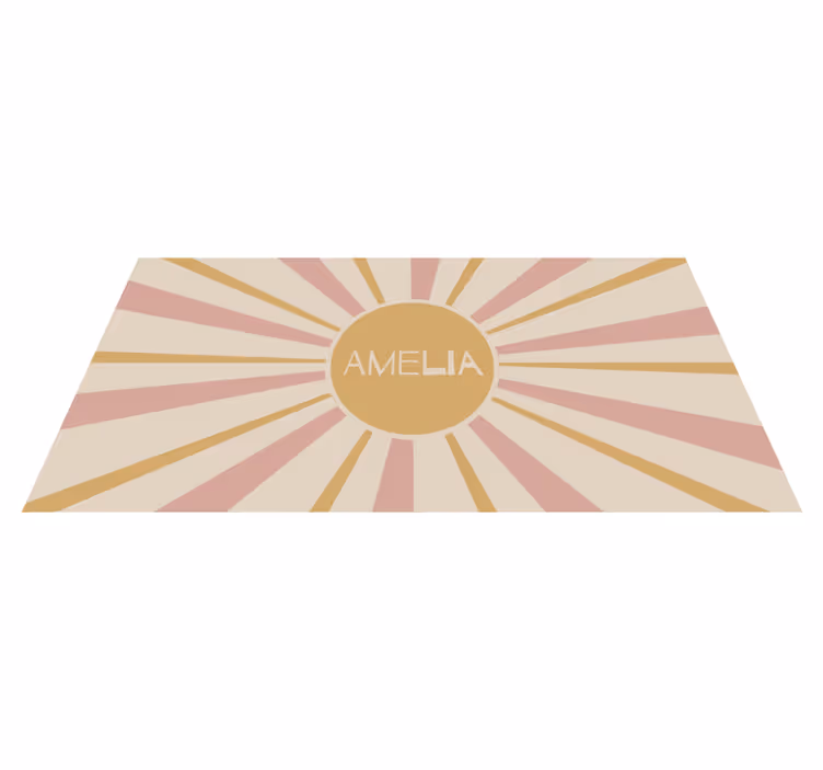 Tapis vinyle personnalisé texte sunburst personnalisable - TenStickers