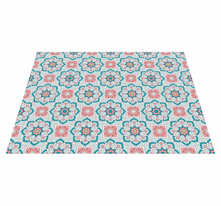 Tapis vinyle plantes effet carrelage - TenStickers