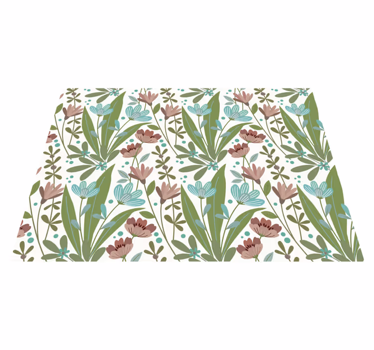 Tapis vinyle plantes motif botanique floral - TenStickers