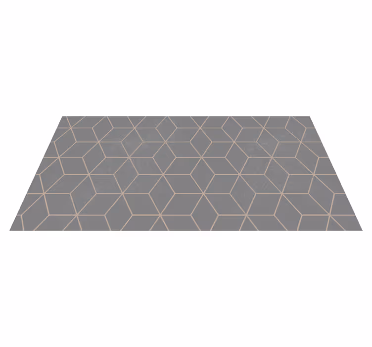 Tapis vinyle géométrique motif hexagonal gris géométrique - TenStickers