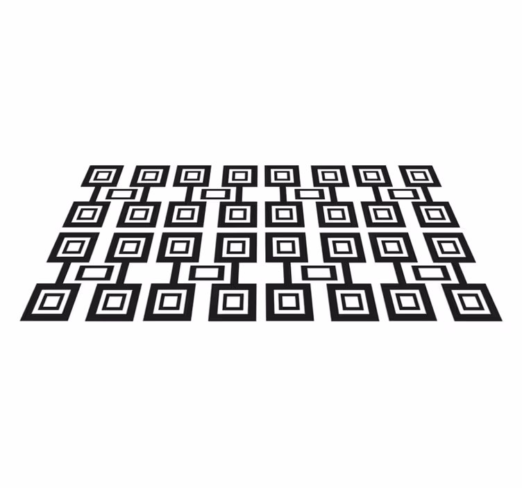 Tapis vinyle géométrique motif de carrés géométriques - TenStickers
