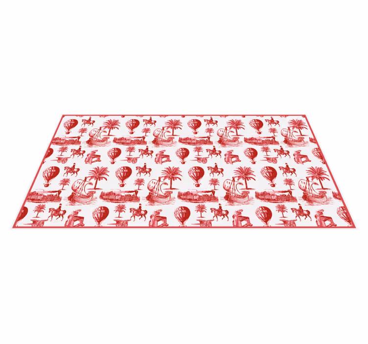 Tapis rétro illustrations d'animaux rouges exotiques - TenStickers