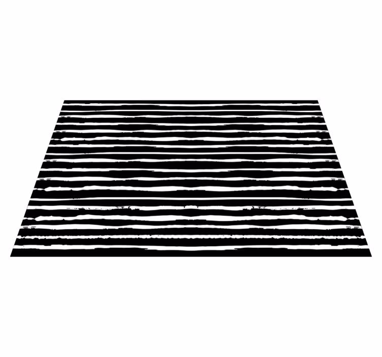 Tapis vinyle salon Lignes noires et blanches - TenStickers