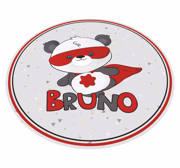 Tapis vinyle avec nom Super panda - TenStickers