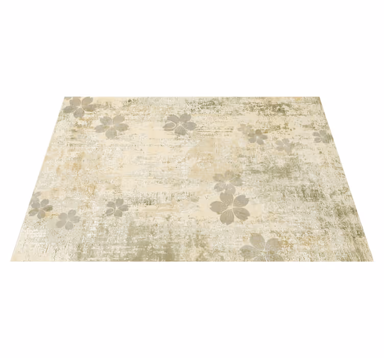 Tapis vinyle salon élégance florale subtile - TenStickers