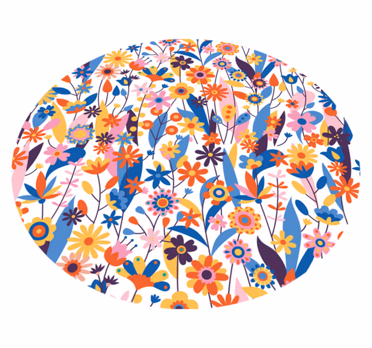 Tapis en vinyle nature fleurs multicolores - TenStickers