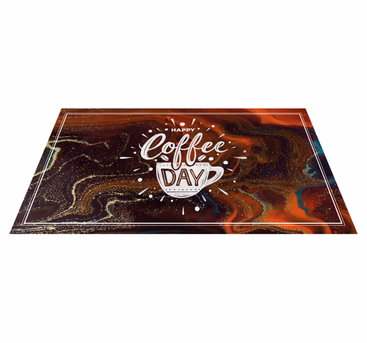 Tapis vinyle citation café marbre - TenStickers