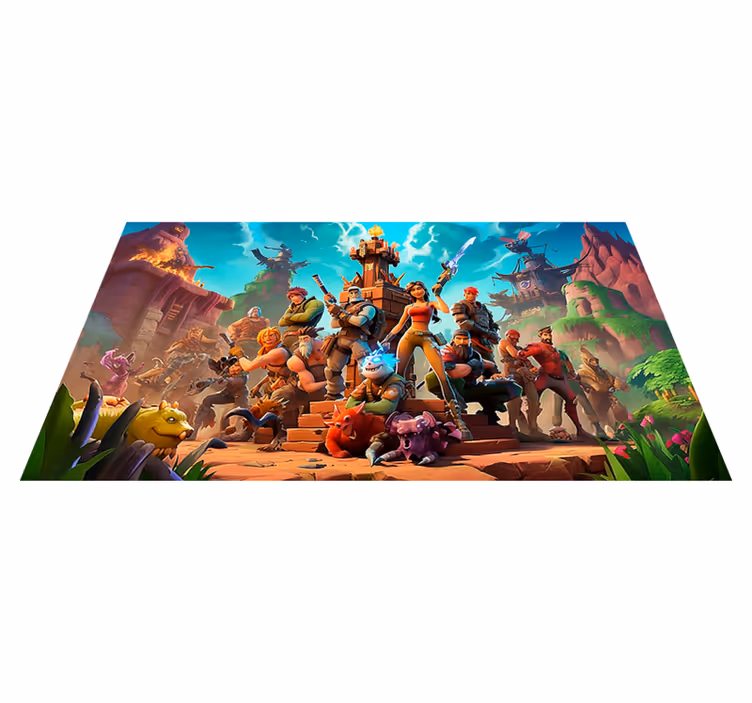 Tapis vinyle chambre personnages posant victorieux - TenStickers