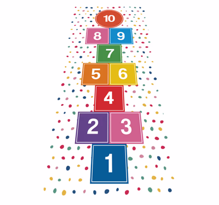 Tapis de jeu saut à cloche-piedLe saut à cloche-pied est un jeu a - TenStickers