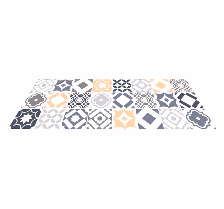 Tapis vinyle carreaux de ciment les teintes vintage de gris et de - TenStickers