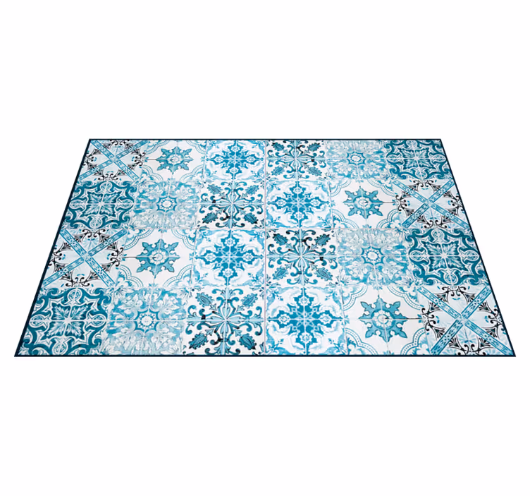 Tapis vinyle salon tuiles méditerranéennes - TenStickers