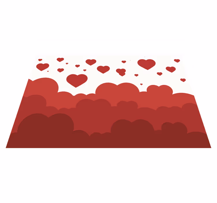 Tapis vinyle chambre motif de coeur rouge nuageux - TenStickers