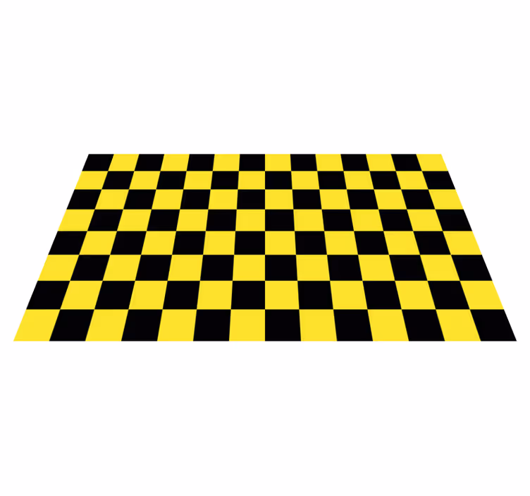 Tapis vinyle géométrique plateau d'échecs jaune et noir - TenStickers