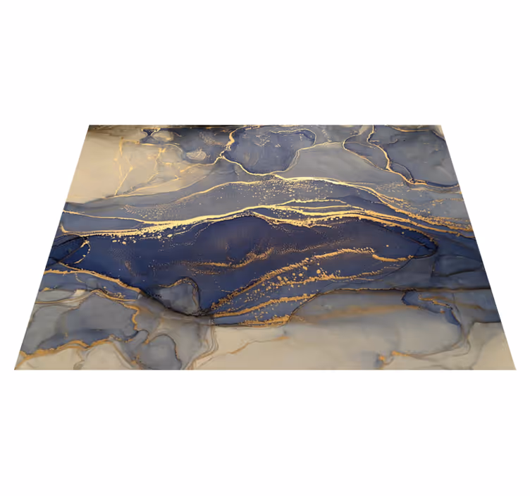 Tapis vinyle pierre roc bleu marine - TenStickers