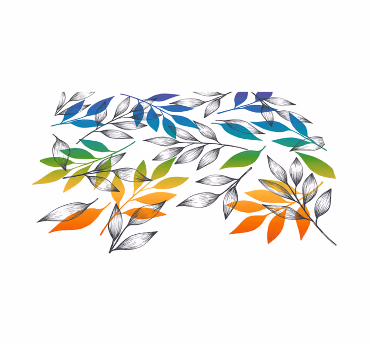 Tapis vinyle fleurs et plantes les feuilles arc-en-ciel - TenStickers