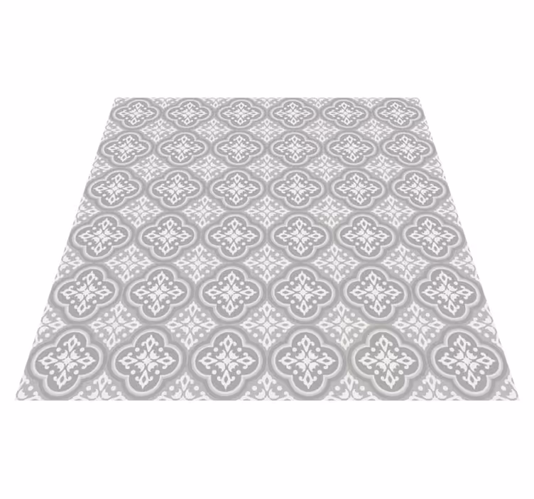 Tapis cuisine tuiles hydrauliques grises - TenStickers
