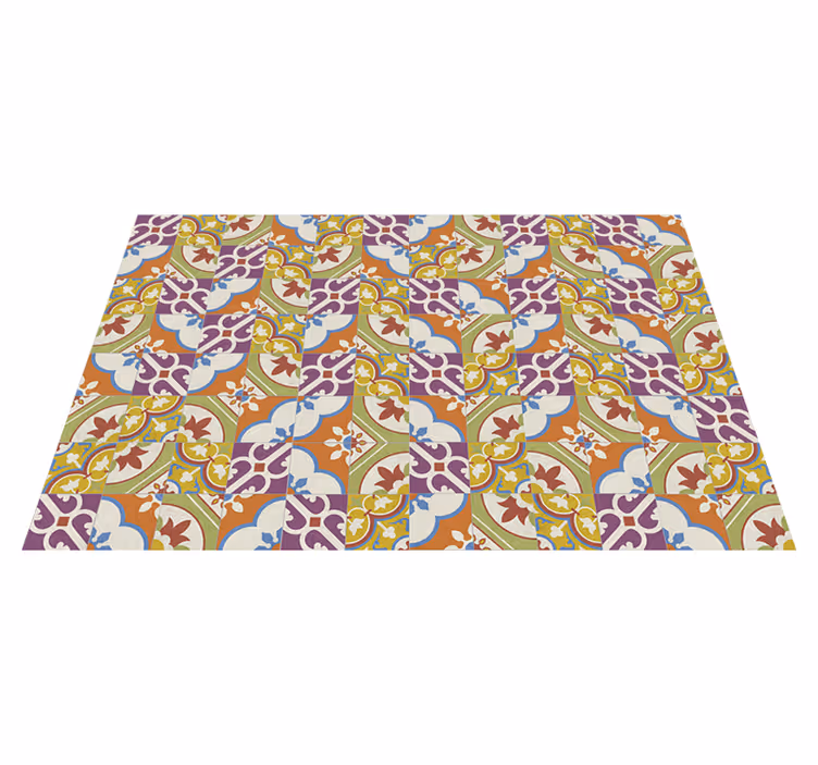Tapis rétro motifs de tuiles décoratives - TenStickers