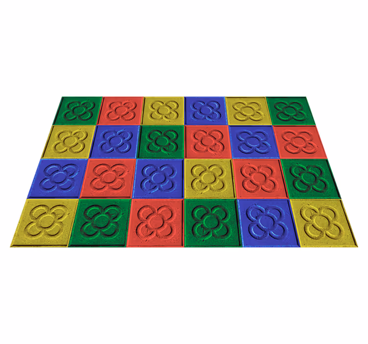Tapis vinyle salon carreaux Pop Art Panot - TenStickers