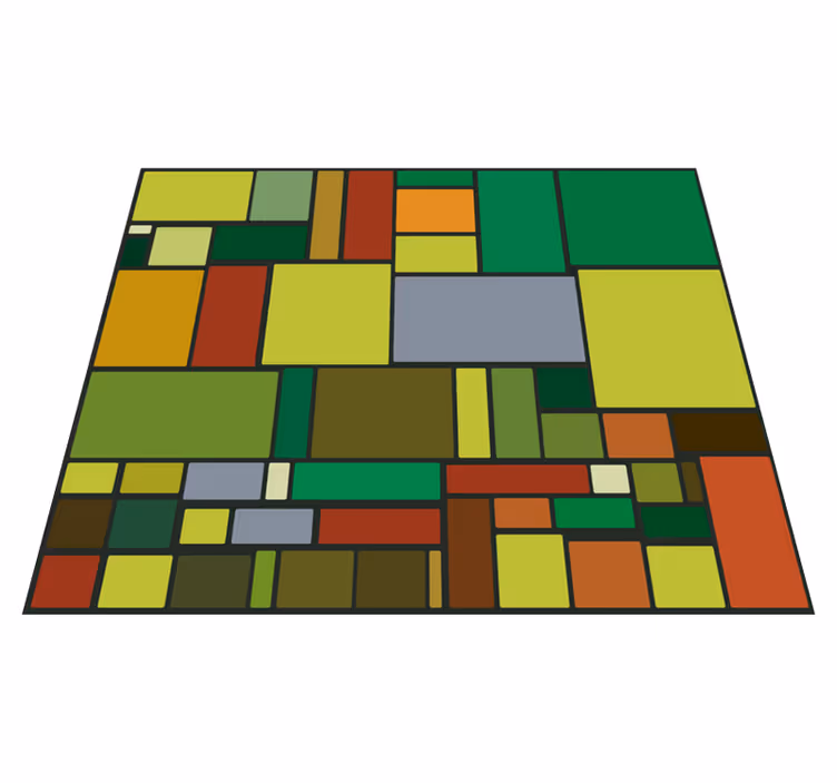 Tapis vinyle géométrique mosaïque rétro multicolore - TenStickers