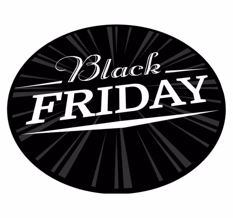 Tapis vinyle rond vendredi Noir - TenStickers