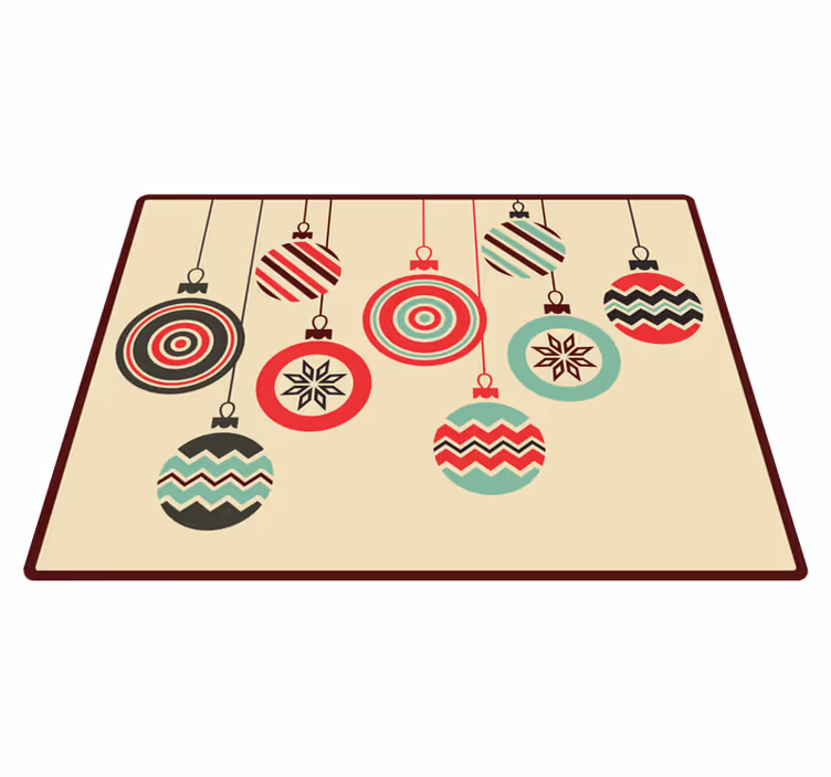 Tapis vinyle noël boules suspendues - TenStickers