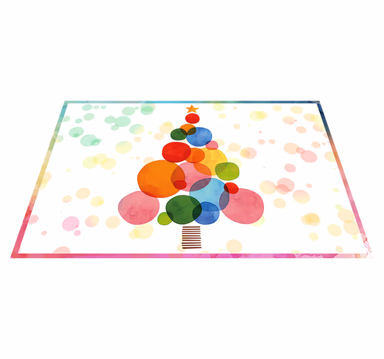 Tapis vinyle noël peinture aquarelle épicéa - TenStickers
