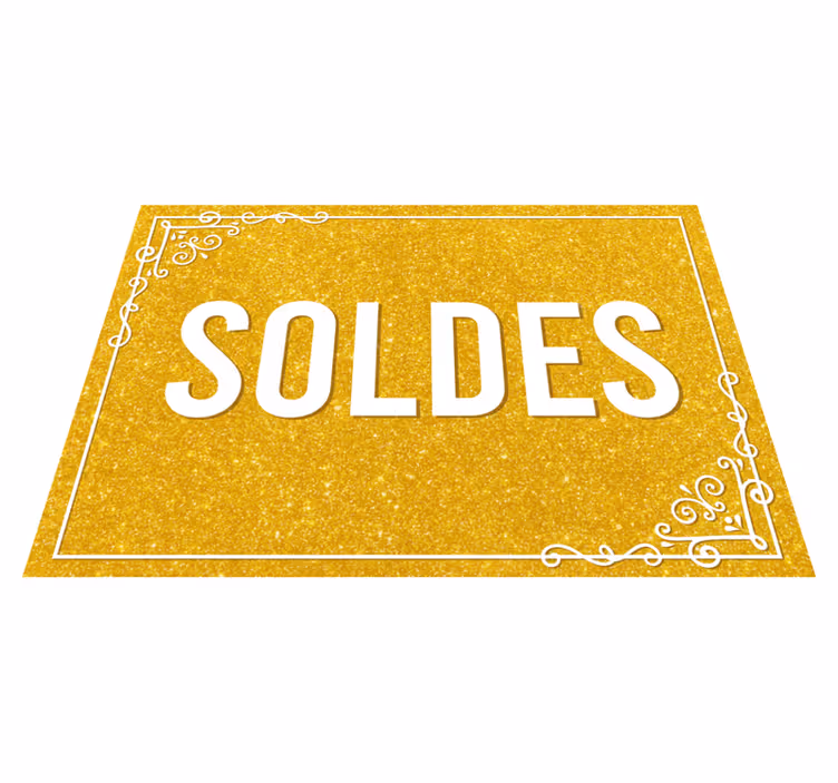 Tapis vinyle rectangulaire vente texture de paillettes dorées - TenStickers