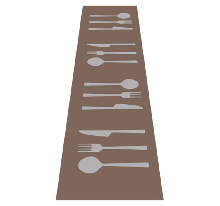 Tapis cuisine fourchette, couteau et cuillère - TenStickers