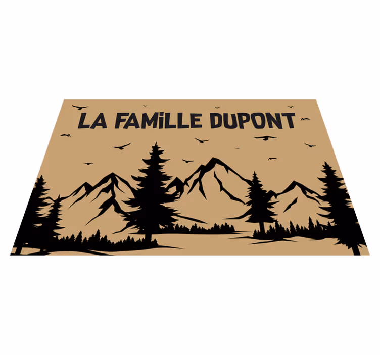 Tapis vinyle hall d'entrée paysage de montagnes - TenStickers