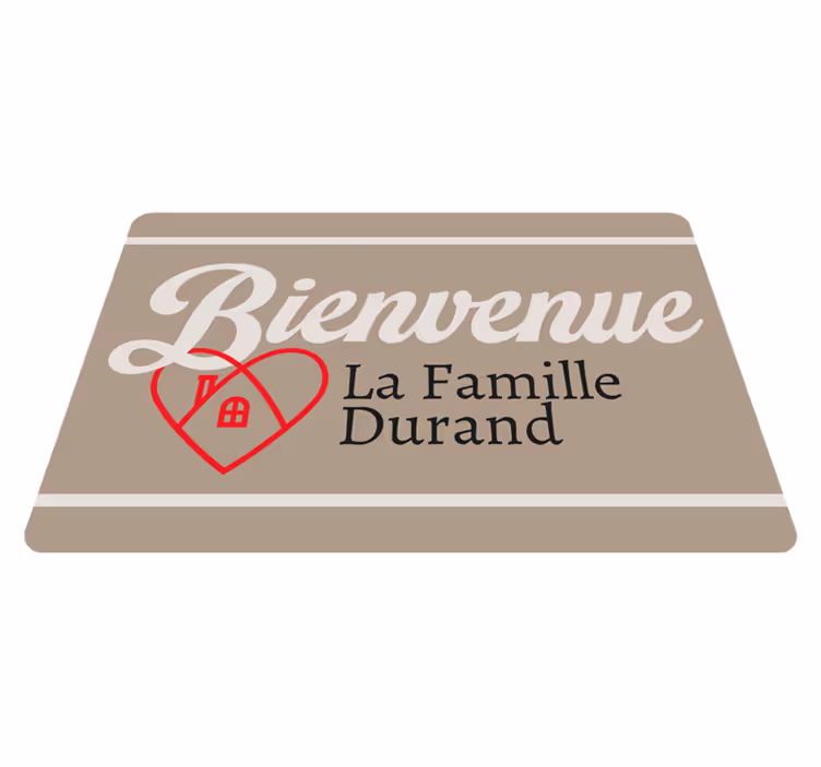 Tapis vinyle hall d'entrée bienvenue nom de famille - TenStickers