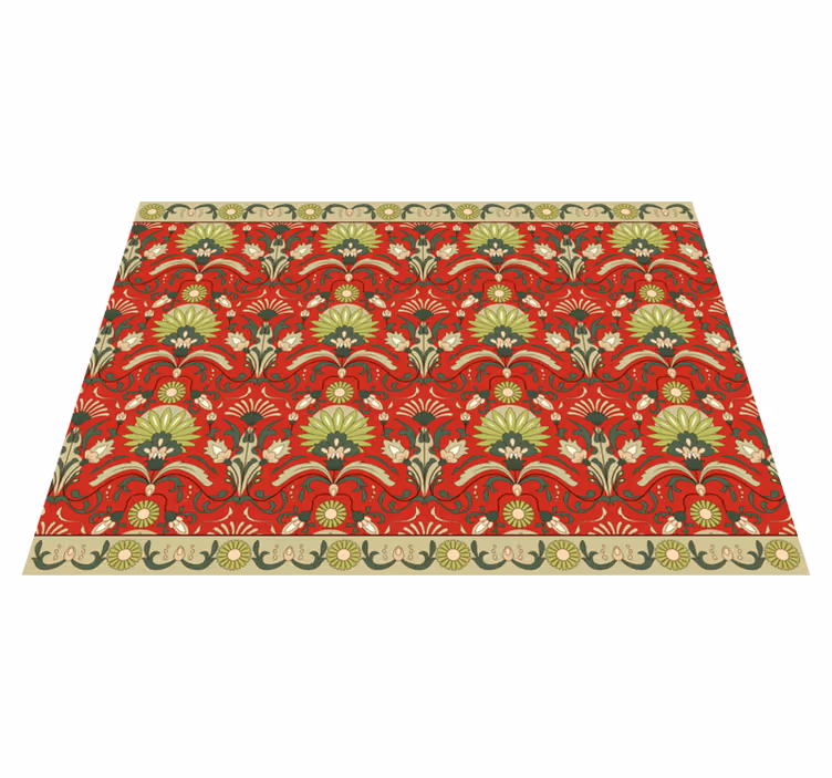 Tapis vinyle salle a manger design vert traditionnel - TenStickers