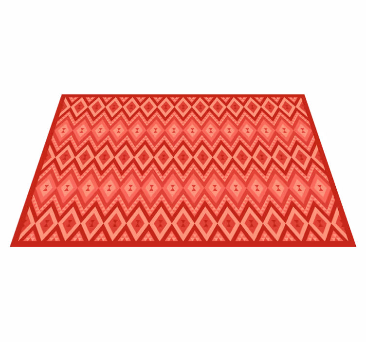 Tapis vinyle rouge design vintage ethnique - TenStickers
