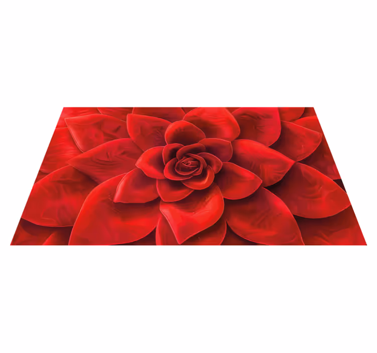 Tapis vinyle rouge conception de pétales de fleurs - TenStickers