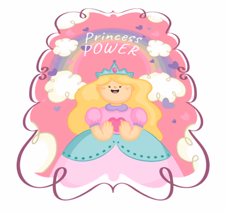 Tapis vinyle pour enfants tapis de jeu princesse power - TenStickers