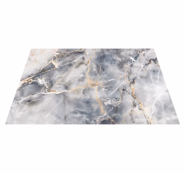 Tapis vinyle marbre nuance gris bleuâtre - TenStickers