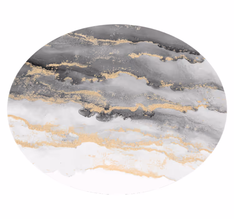 Tapis vinyle marbre gris avec détails dorés - TenStickers