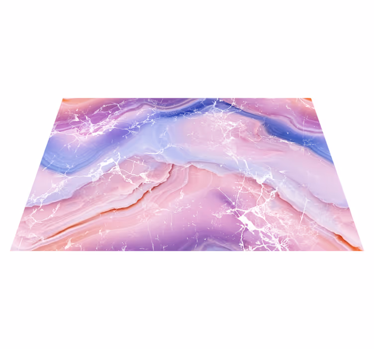 Tapis vinyle marbre nuances de violet et de rose - TenStickers