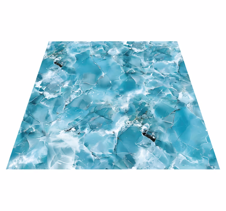Tapis vinyle marbre bleu turquoise - TenStickers