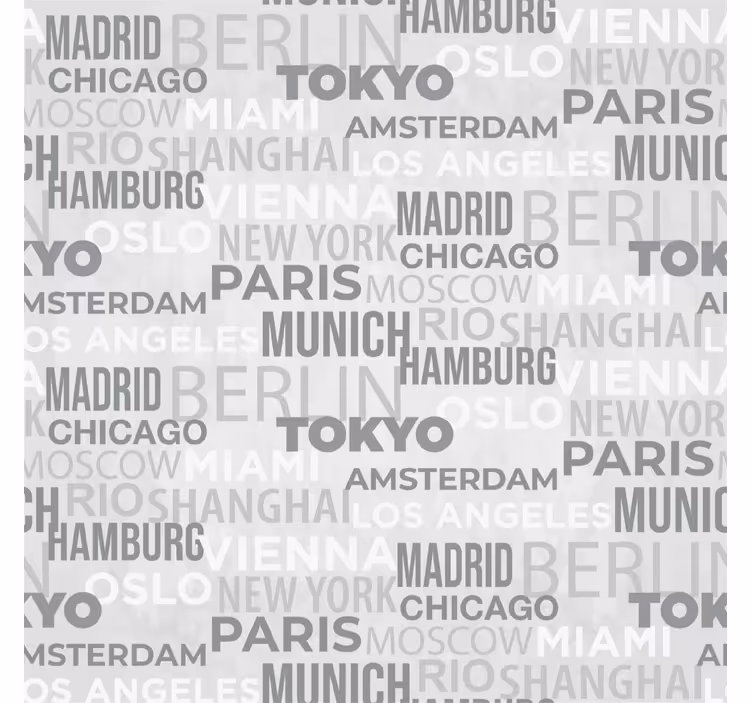 Papier peint texte nom des villes - TenStickers