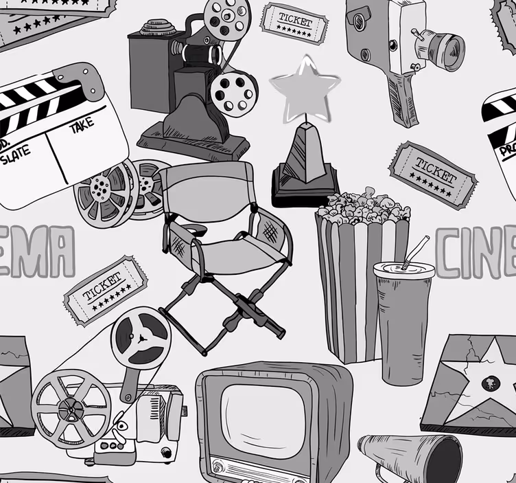 Papier peint ville collection d'éléments de cinéma - TenStickers