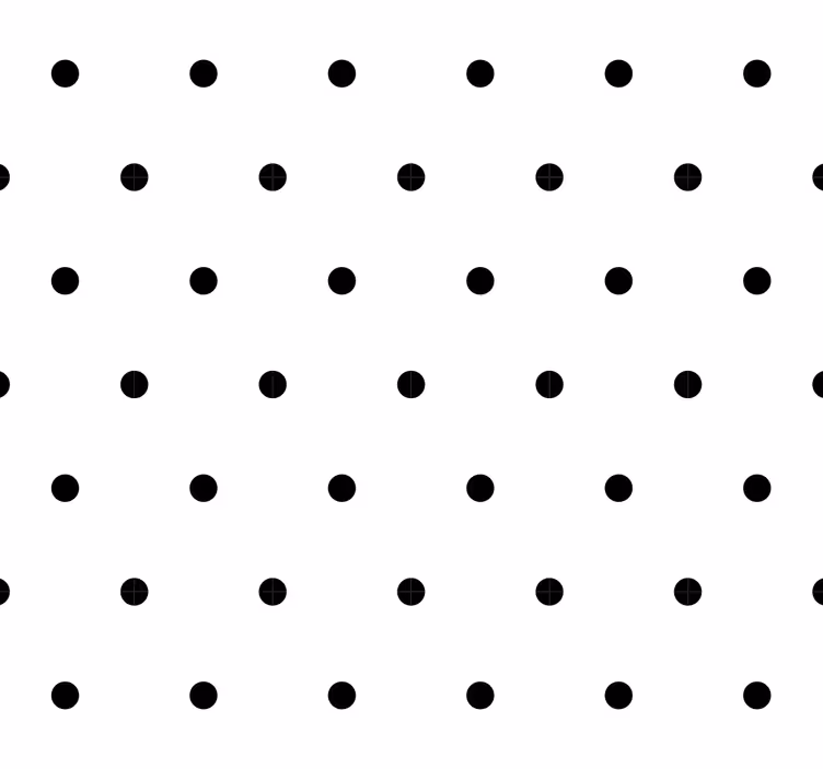 Papier peint cercles motif simple en noir et blanc - TenStickers