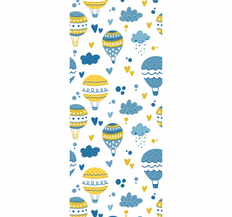 Papier peint chambre enfant ballons bleus et jaunes - TenStickers
