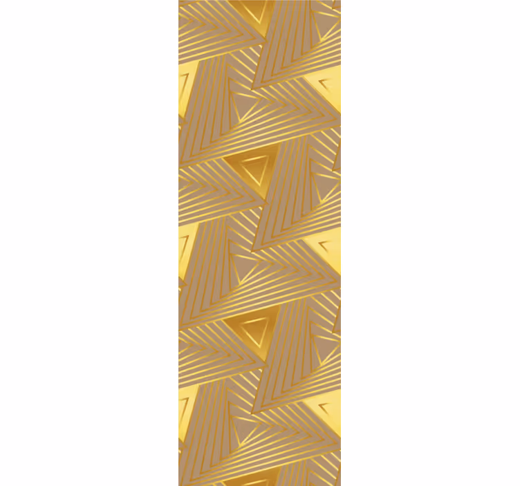 Papier peint triangles motif à motif doré - TenStickers