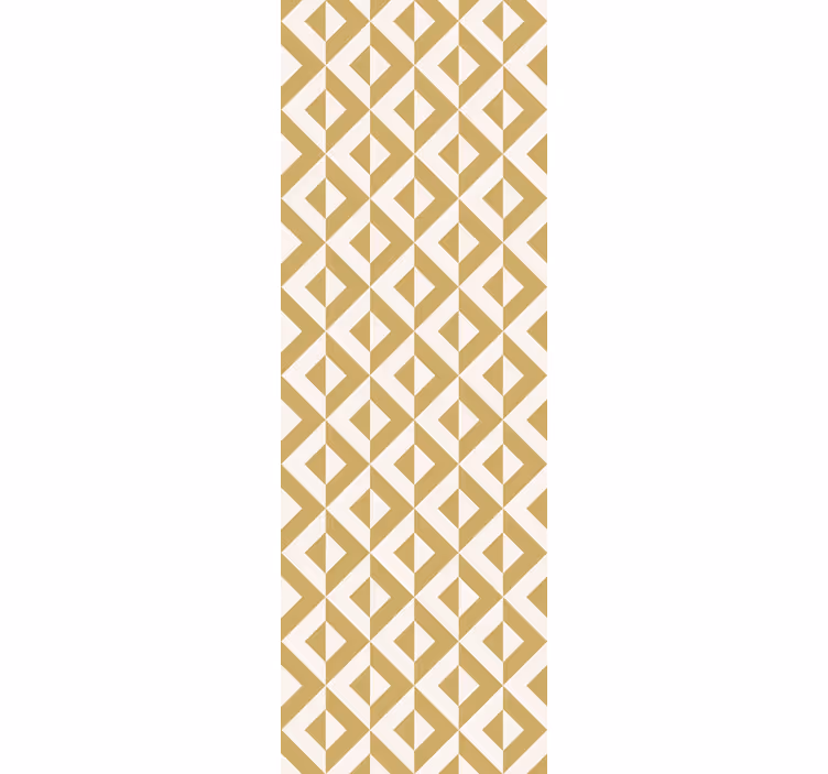 Papier peint géometrique motif de triangles dorés et blancs - TenStickers